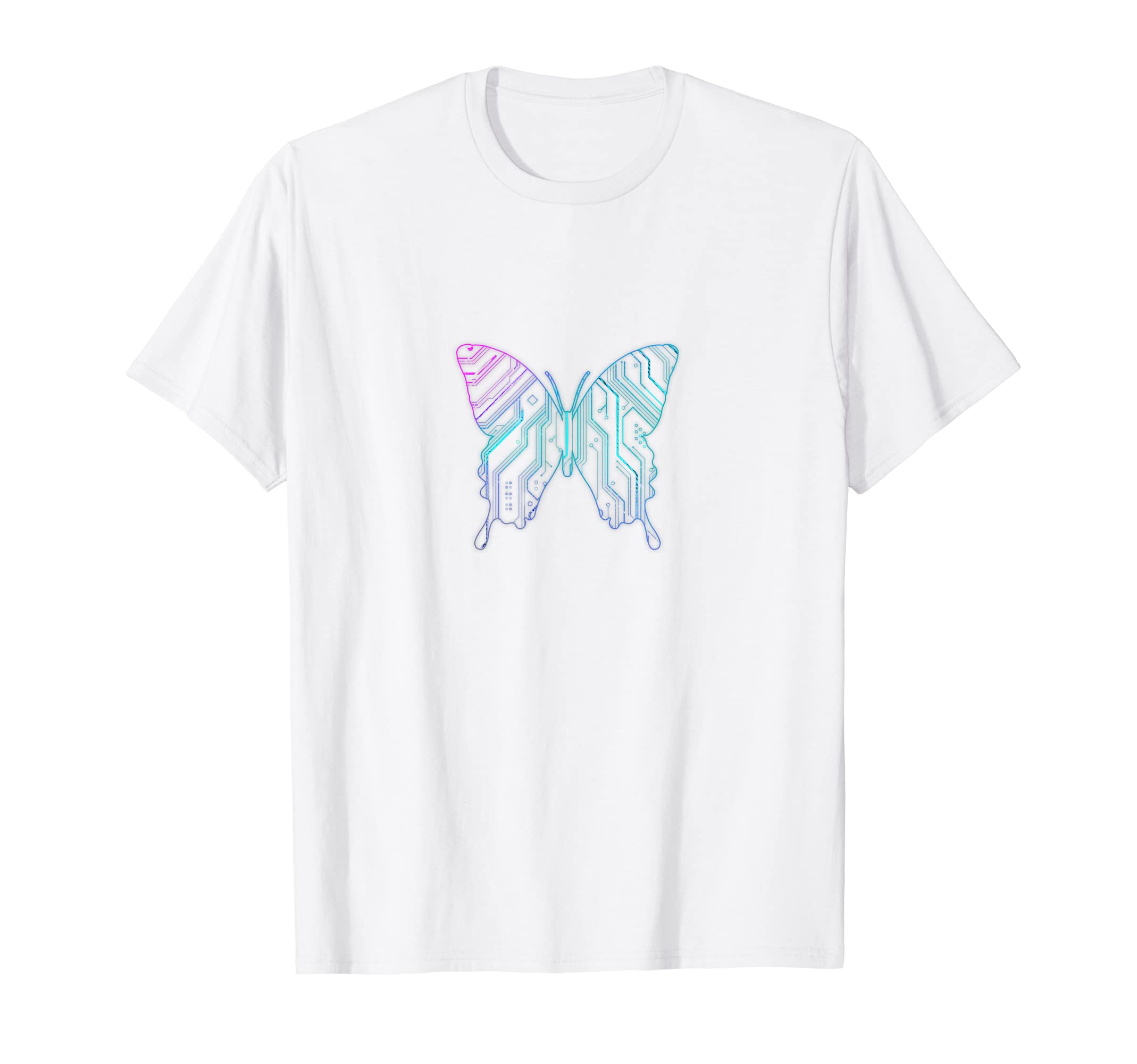 Cyber Aesthetic Butterfly Futurism T-Shirt - Custom Art Print Unisex - T-Shirt, Sweatshirt, Hoodie