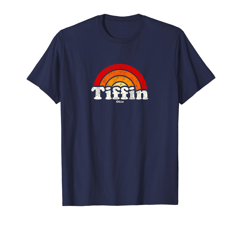 Tiffin Ohio Oh 70S Rainbow T-Shirt - Trendy Graphic Men Women - T-Shirt, Sweatshirt, Hoodie