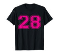 Number 28 Varsity Distressed Sport Team T-Shirt - Graphic Print Unisex - T-Shirt, Sweatshirt, Hoodie