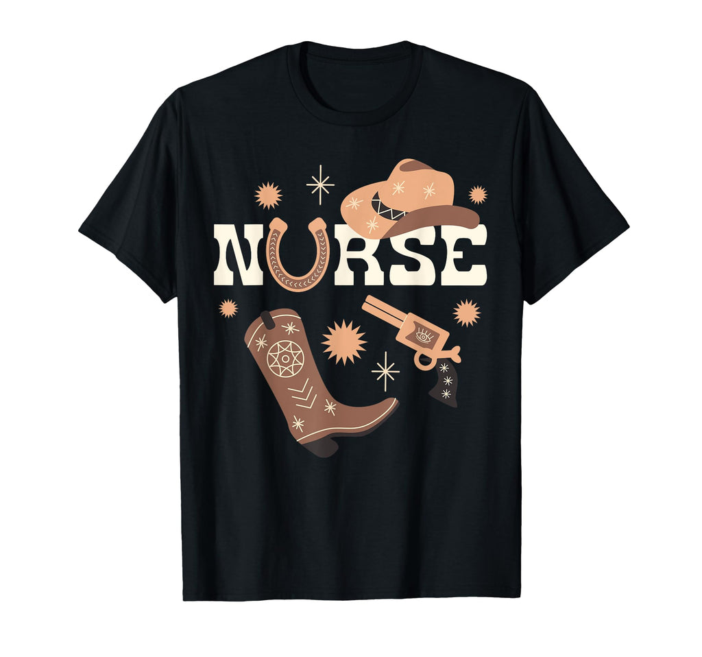 Nurse Cowgirl Cowboy Western Rodeo Nursing T-Shirt - Unique Graphic Unisex - T-Shirt, Sweatshirt, Hoodie