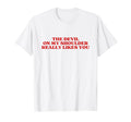 Devil My Shoulder Really Likes You Y2K T-Shirt - Graphic Print for Adults - T-Shirt, Sweatshirt, Hoodie