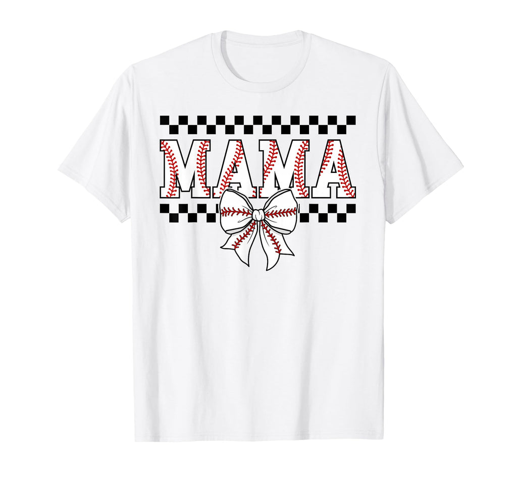 Baseball Mama Coquette Bow Game Day T-Shirt - Novelty Apparel for Adults - T-Shirt, Sweatshirt, Hoodie