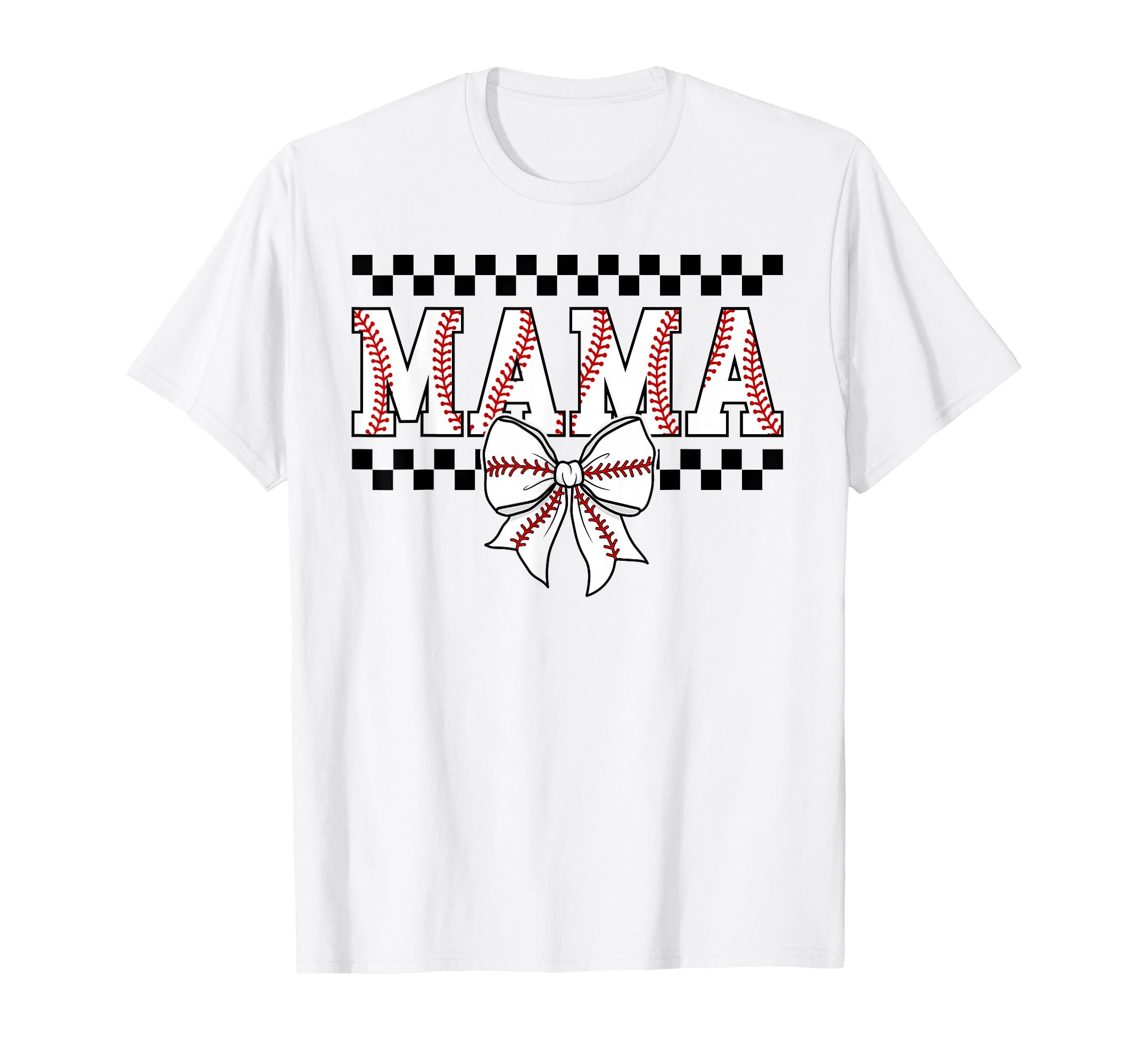 Baseball Mama Coquette Bow Game Day T-Shirt - Novelty Apparel for Adults - T-Shirt, Sweatshirt, Hoodie