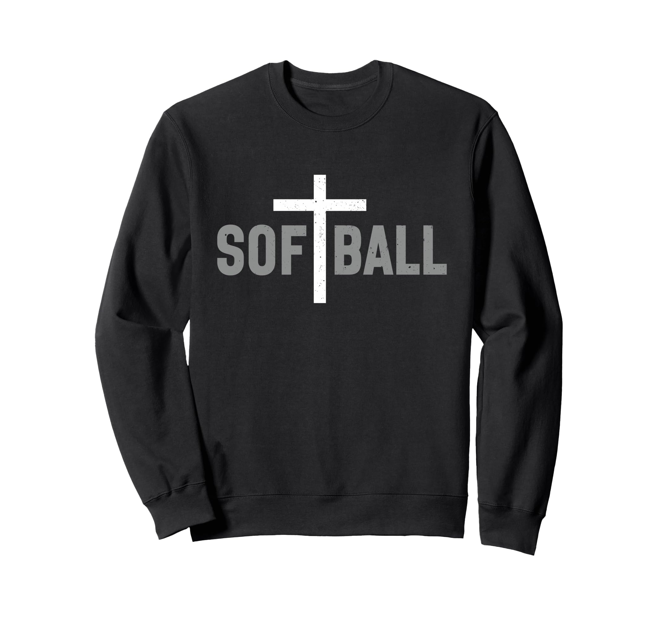 Softball Christian Cross Sweatshirt - Minimalist Print Unisex - T-Shirt, Sweatshirt, Hoodie
