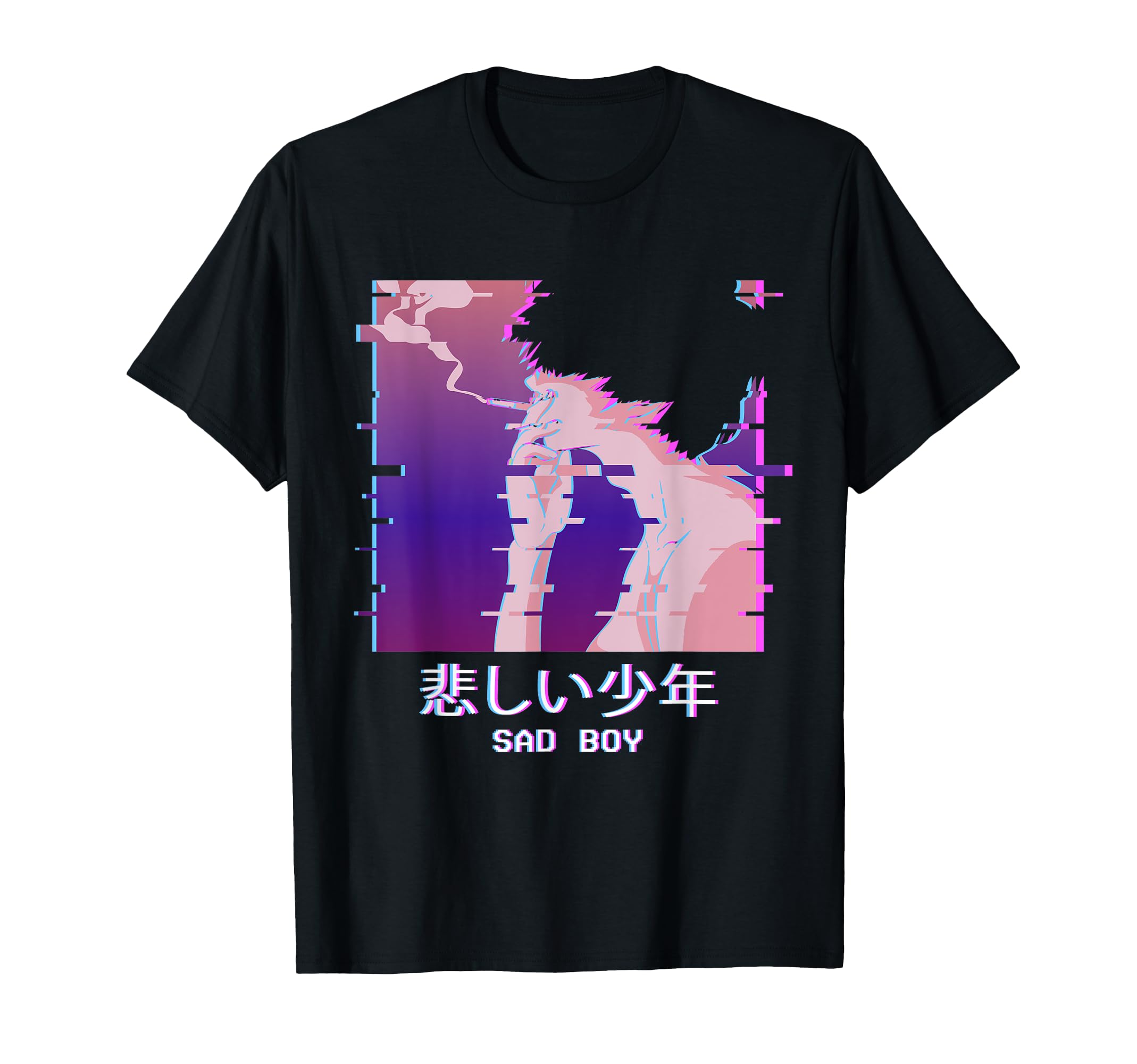 Sad Anime Japanese Vaporwave T-Shirt - Streetwear Style for Adults - T-Shirt, Sweatshirt, Hoodie