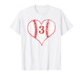 Love Baseball Mom 3 Heart 3Rd Birthday T-Shirt - Minimalist Print Unisex - T-Shirt, Sweatshirt, Hoodie