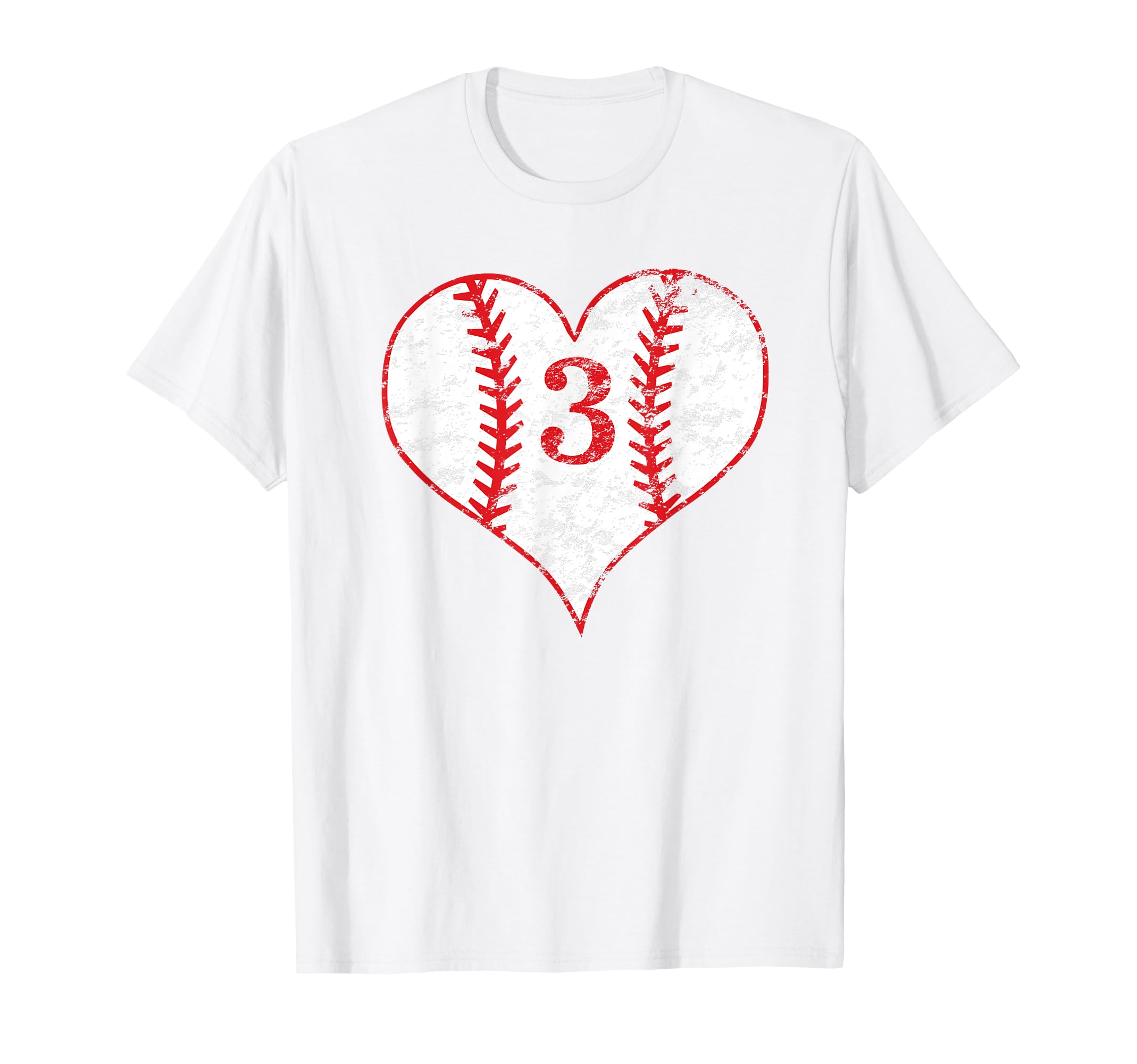 Love Baseball Mom 3 Heart 3Rd Birthday T-Shirt - Minimalist Print Unisex - T-Shirt, Sweatshirt, Hoodie