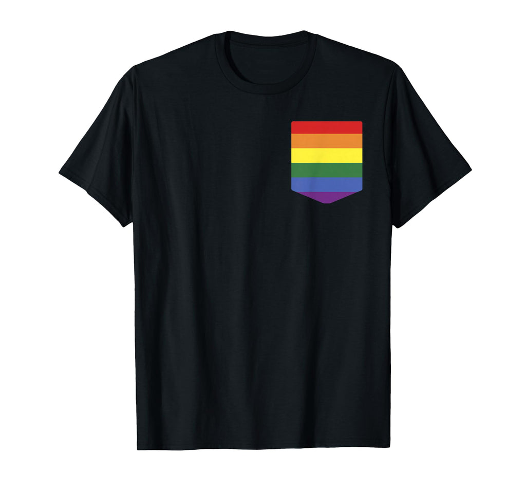 Pocket Rainbow Flag Gay Pride Lgbt T-Shirt - Custom Art Print Men Women - T-Shirt, Sweatshirt, Hoodie