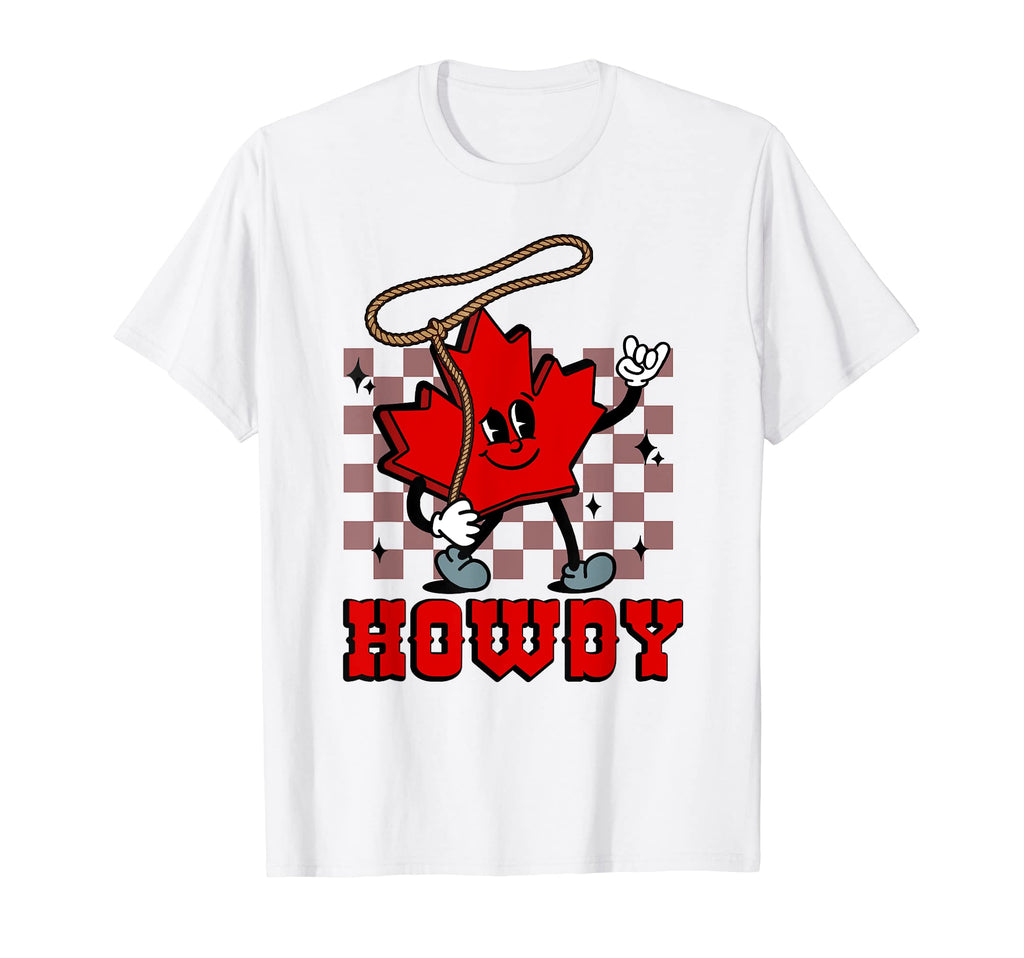 Howdy Maple Leaf Western Canada Day T-Shirt - Custom Art Print for Adults - T-Shirt, Sweatshirt, Hoodie