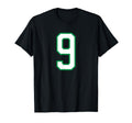 White Green Sport Team Number 9 T-Shirt - Unique Graphic Men Women - T-Shirt, Sweatshirt, Hoodie
