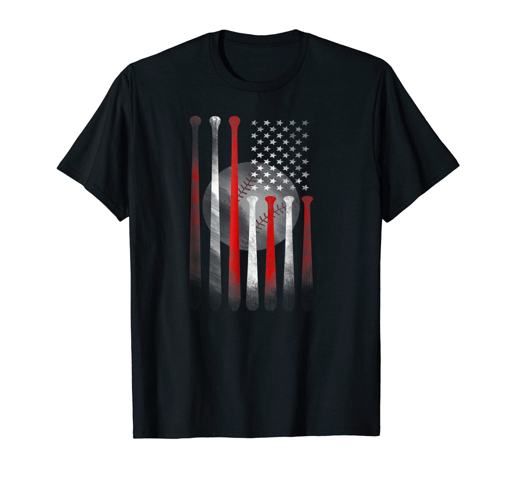 American Flag Baseball Flag T-Shirt - Fun Novelty Design Unisex - T-Shirt, Sweatshirt, Hoodie