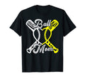 Ball Mom Baseball Heart Fun Mom T-Shirt - Minimalist Print for Adults - T-Shirt, Sweatshirt, Hoodie