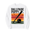 Ballpark Poppy Softball And Baseball Sweatshirt - Custom Art Print Unisex - T-Shirt, Sweatshirt, Hoodie