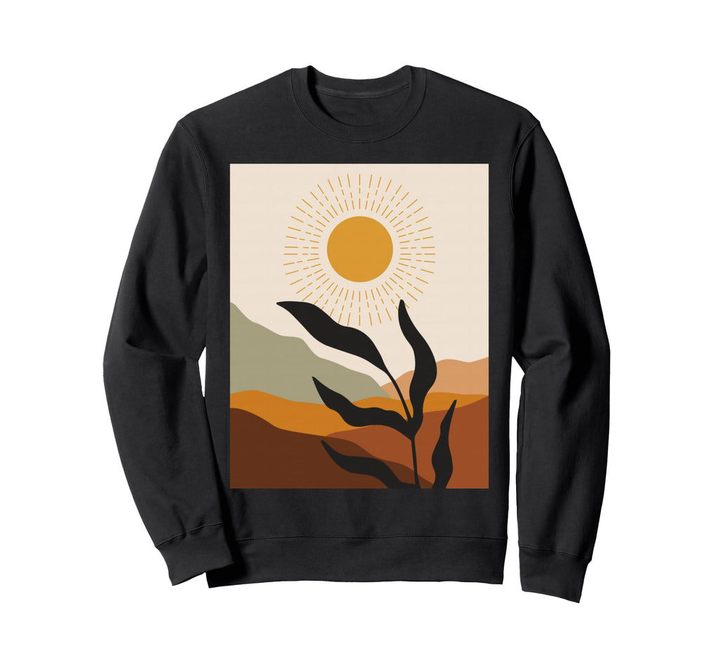 Earthy Boho Sun Nature Art Sweatshirt - Aesthetic Graphic Men Women - T-Shirt, Sweatshirt, Hoodie