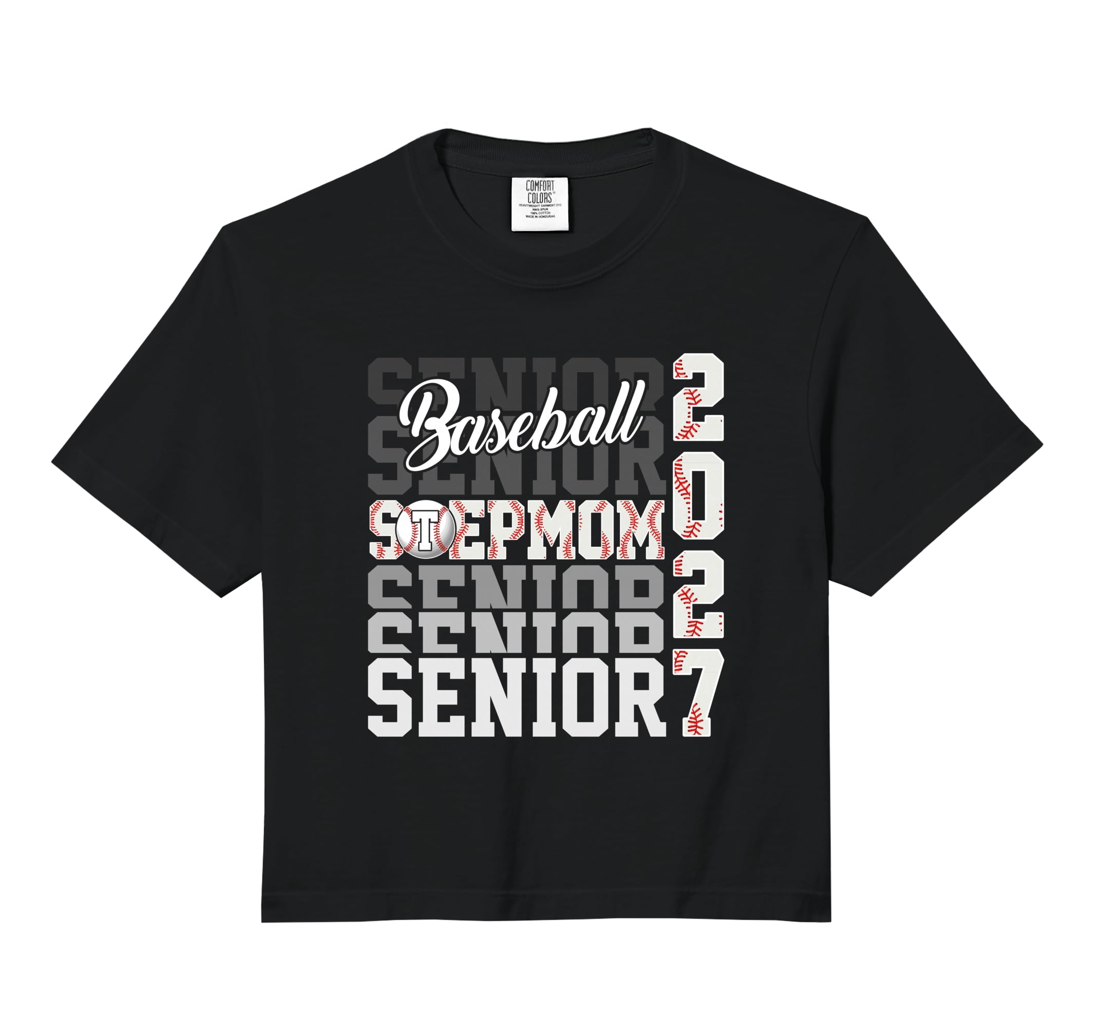 Senior 2027 Baseball Stepmom Proud Hoodie - Minimalist Print for Adults - T-Shirt, Sweatshirt, Hoodie
