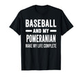Baseball And My Pomeranian Mama Dog T-Shirt - Novelty Apparel for Adults - T-Shirt, Sweatshirt, Hoodie