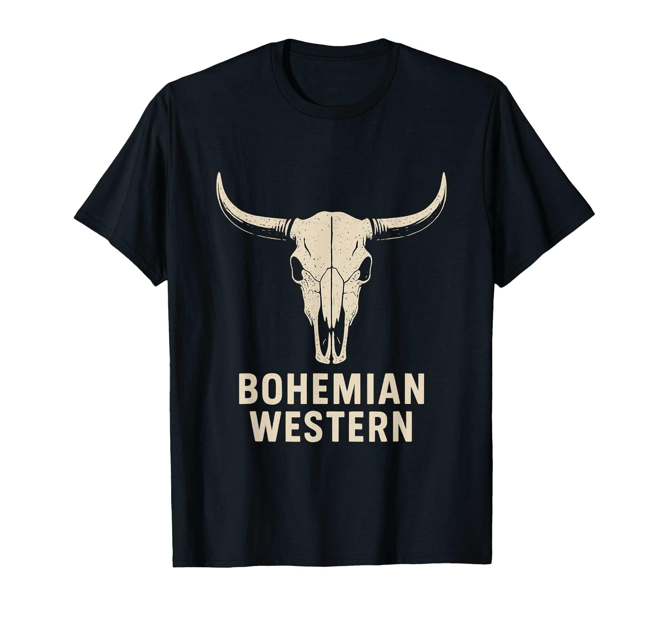 Bohemian Western Cow Skull Rustic T-Shirt - Casual Everyday Wear Men Women - T-Shirt, Sweatshirt, Hoodie