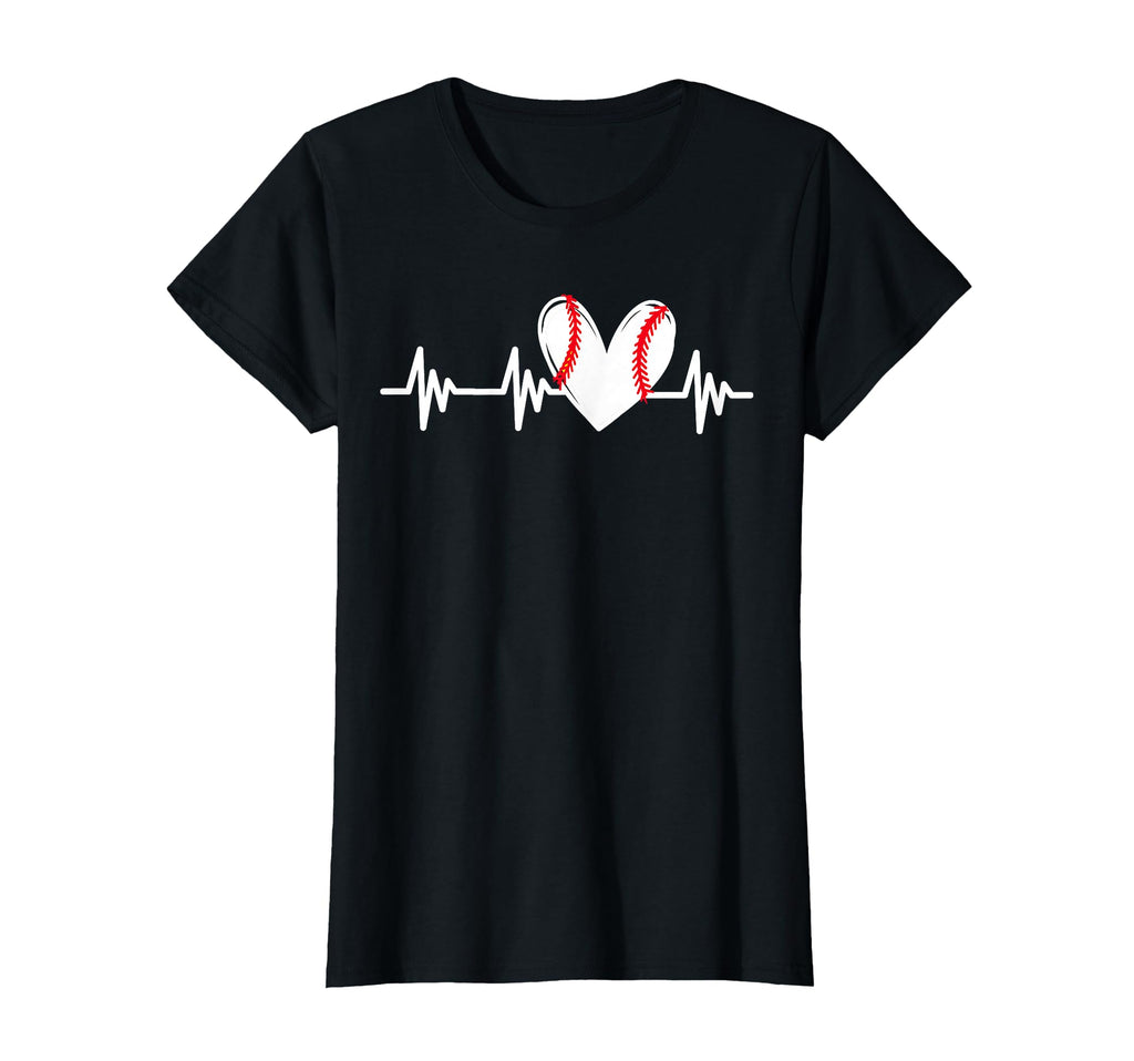 Heart Baseball Heartbeat Love Teens T-Shirt - Minimalist Print Men Women - T-Shirt, Sweatshirt, Hoodie
