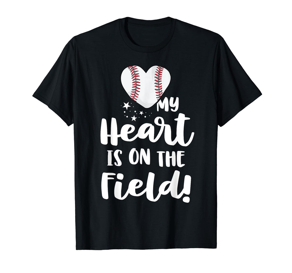 My Heart Is Field Baseball Mom Softball T-Shirt - Aesthetic Graphic Unisex - T-Shirt, Sweatshirt, Hoodie