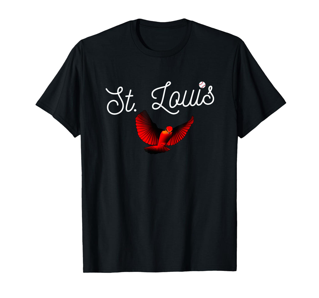 Saint Louis Red Cardinal Baseball T-Shirt - Minimalist Print Men Women - T-Shirt, Sweatshirt, Hoodie