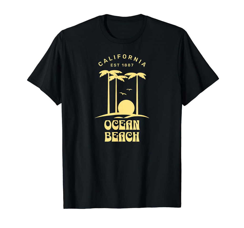 Ocean Beach California 60S Sunset T-Shirt - Novelty Apparel for Adults - T-Shirt, Sweatshirt, Hoodie
