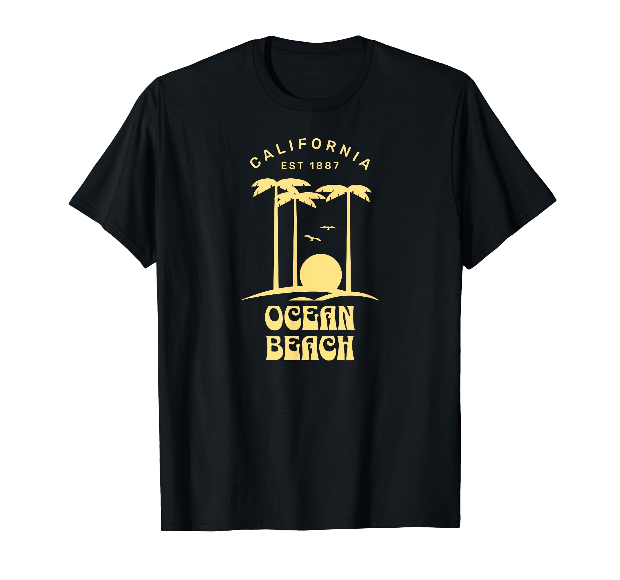 Ocean Beach California 60S Sunset T-Shirt - Novelty Apparel for Adults - T-Shirt, Sweatshirt, Hoodie