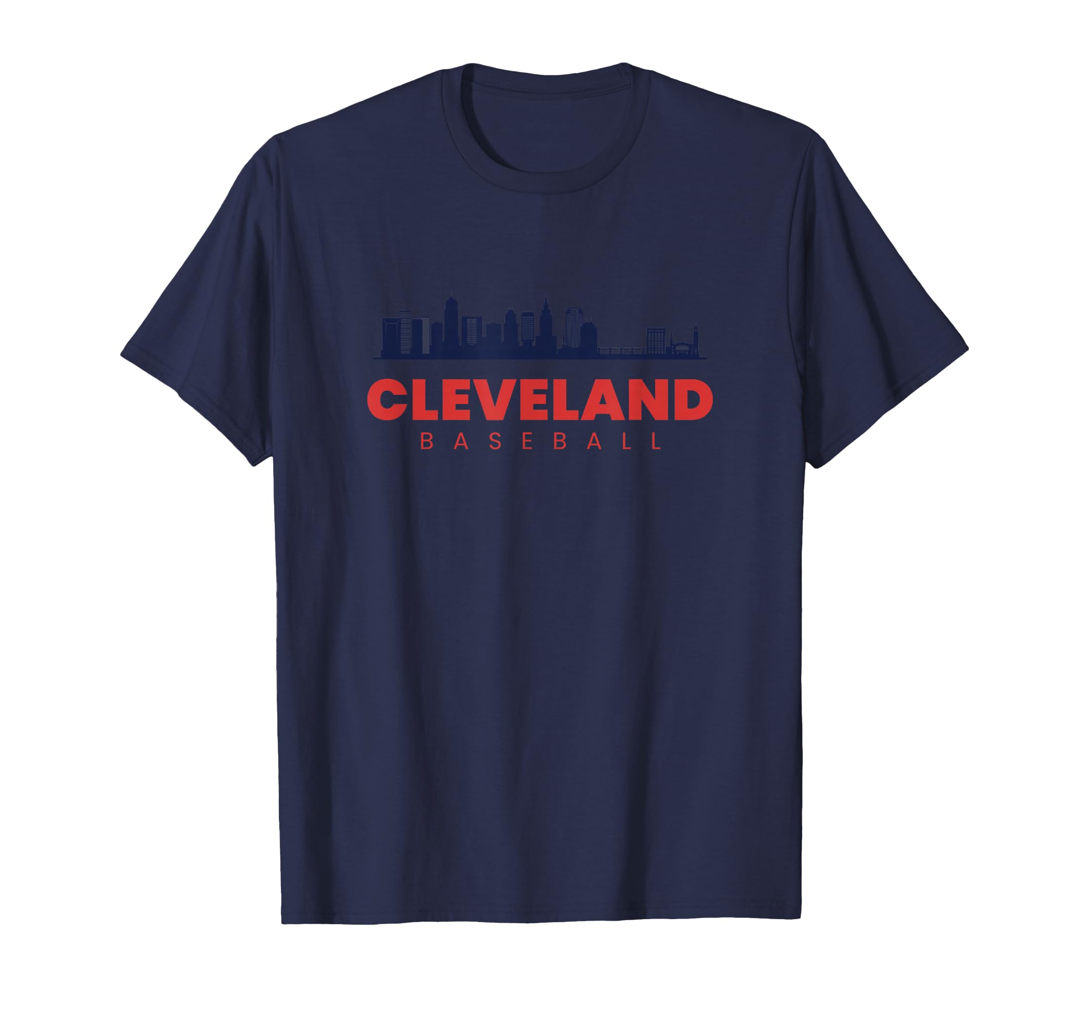 Cleveland Baseball City Skyline Baseball T-Shirt - Graphic Print Unisex - T-Shirt, Sweatshirt, Hoodie