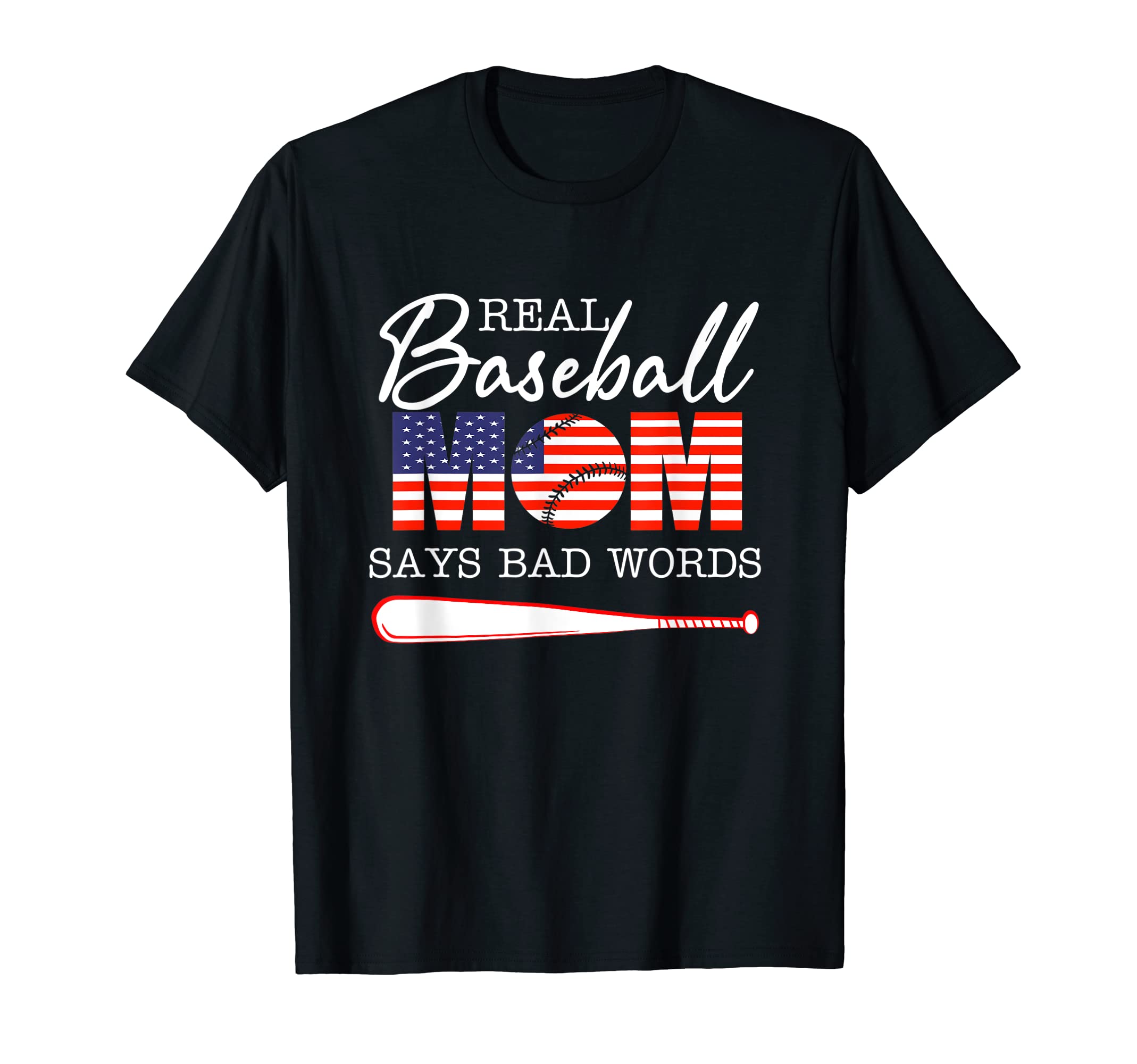 Real Baseball Mom Say Bad Words T-Shirt - Minimalist Print for Adults - T-Shirt, Sweatshirt, Hoodie