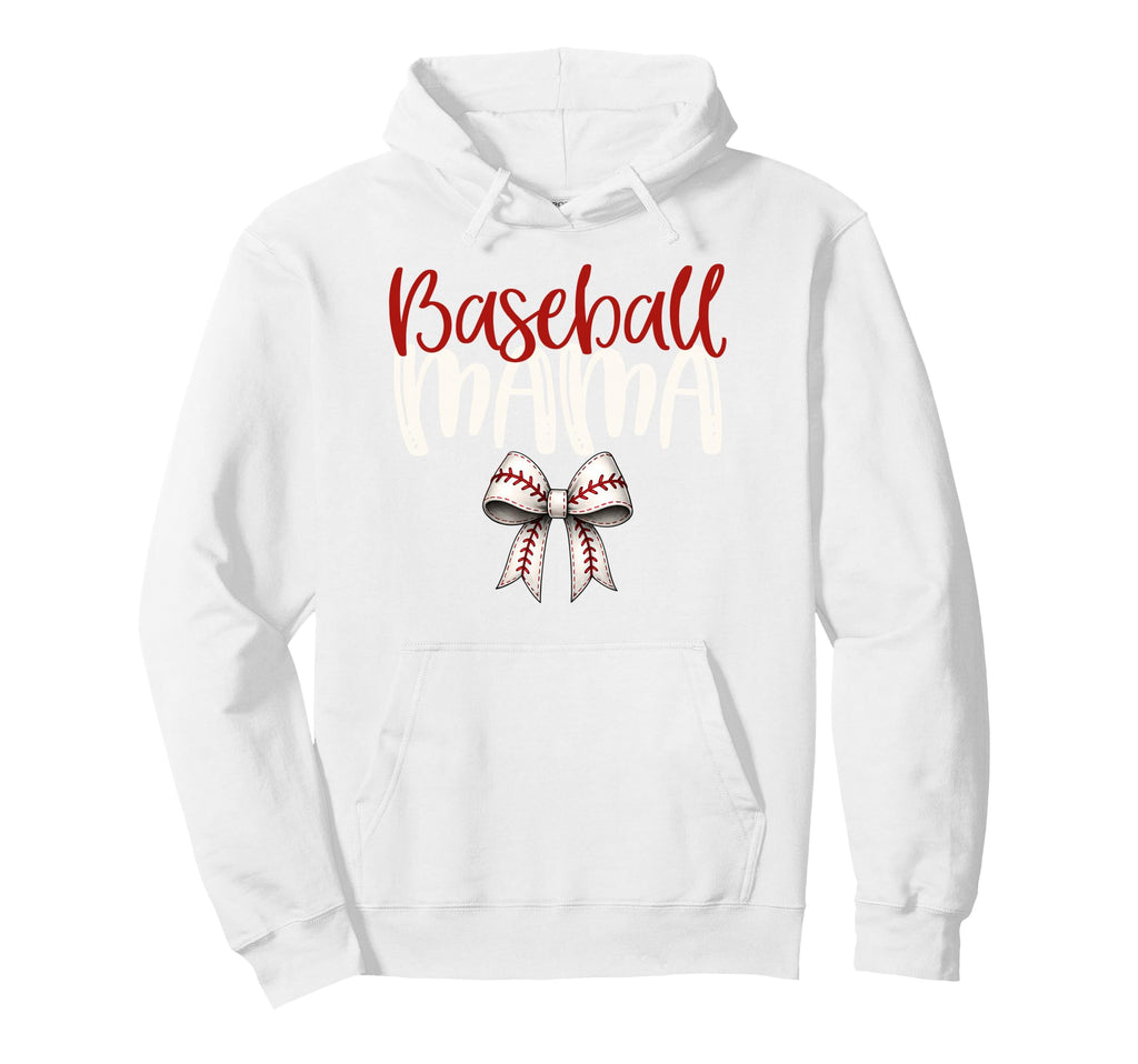 Baseball Mama Coquette Bow Game Day Hoodie - Minimalist Print for Adults - T-Shirt, Sweatshirt, Hoodie