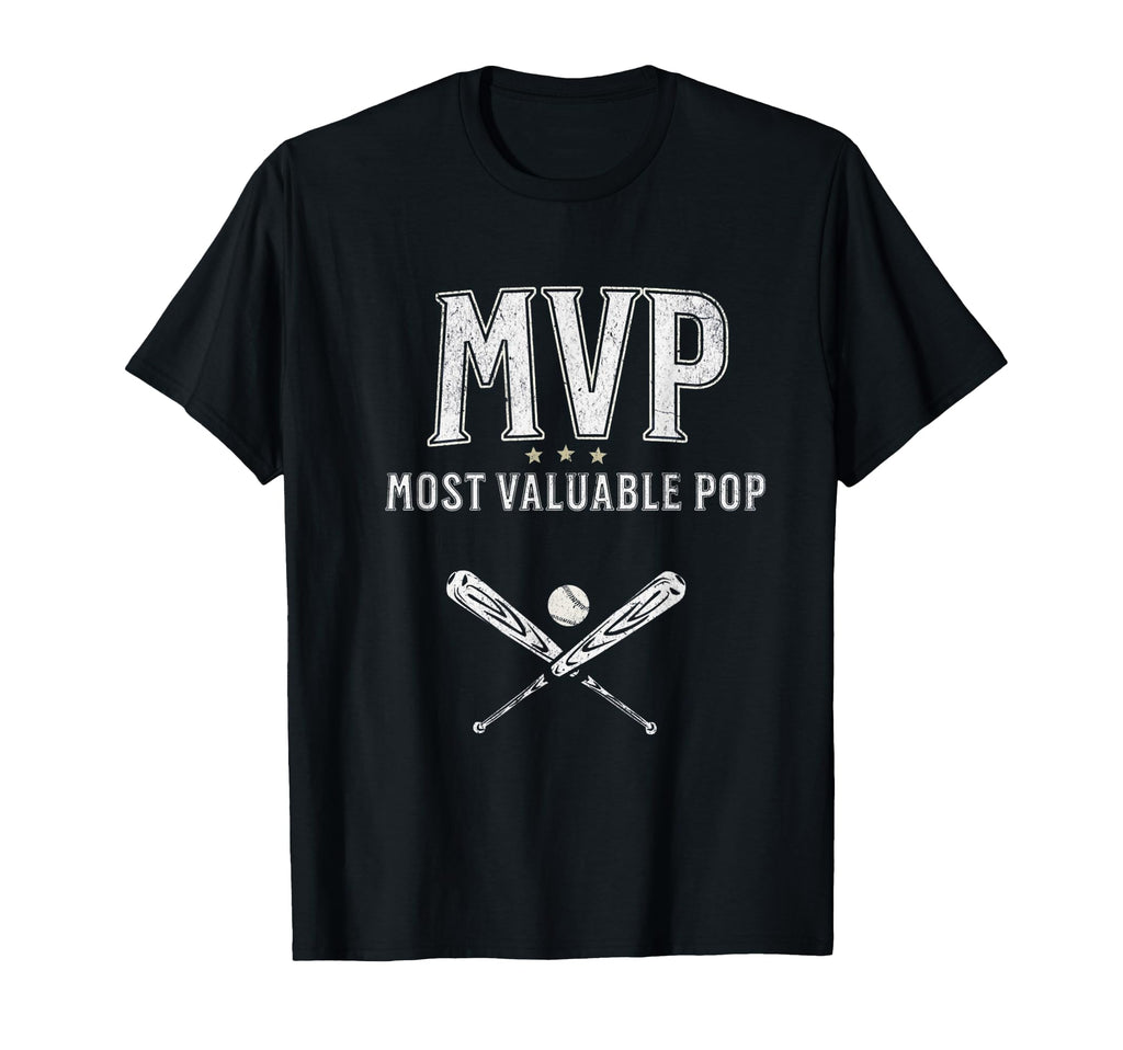 Mvp Most Valuable Pop Baseball Dad Happy T-Shirt - Unique Graphic Unisex - T-Shirt, Sweatshirt, Hoodie
