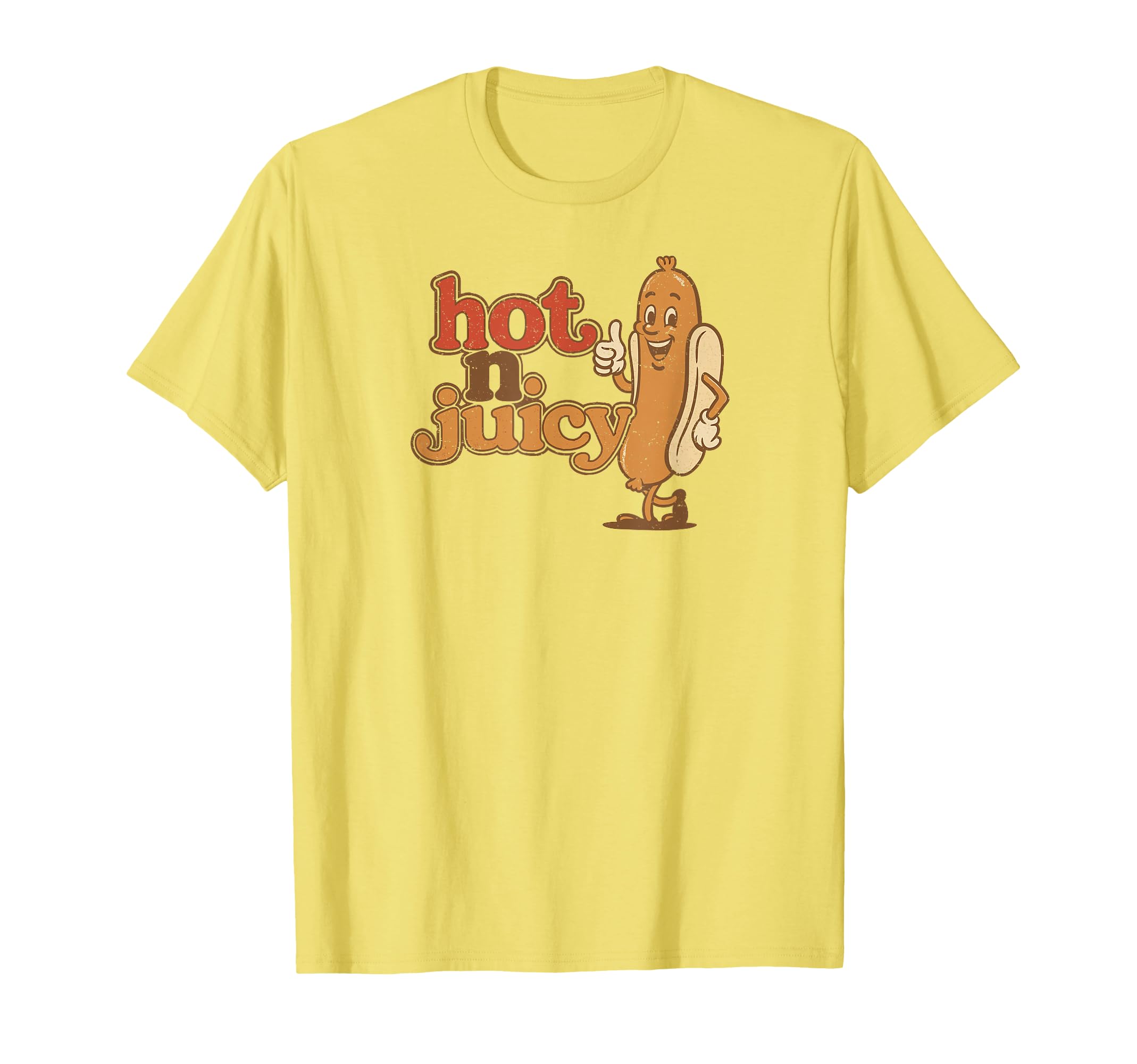 Hot N Juicy Hot Dog Vienna Sausage Comic T-Shirt - Graphic Print Men Women - T-Shirt, Sweatshirt, Hoodie