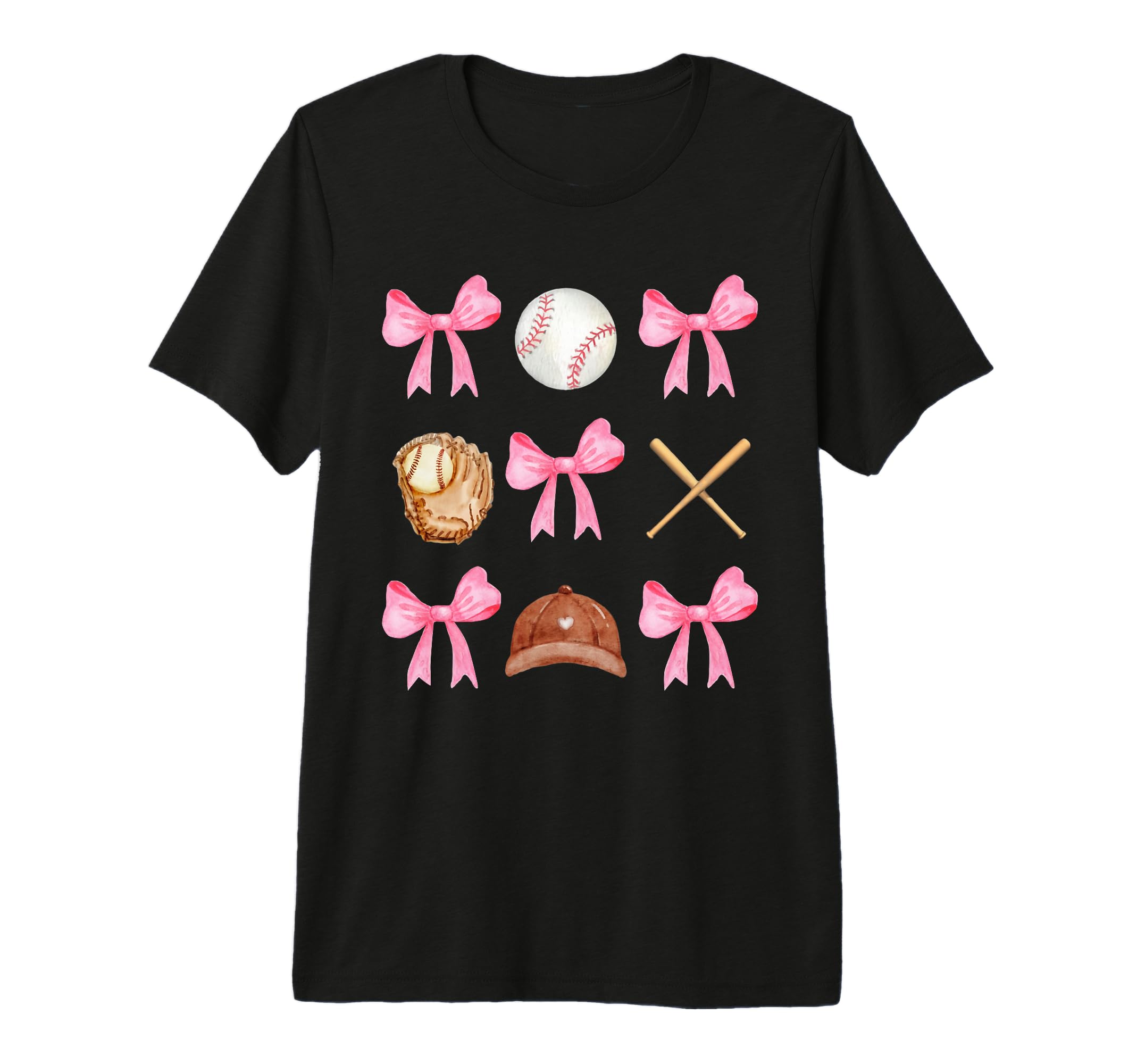 Baseball Coquette Bow Baseball Mama T-Shirt - Custom Art Print Unisex - T-Shirt, Sweatshirt, Hoodie
