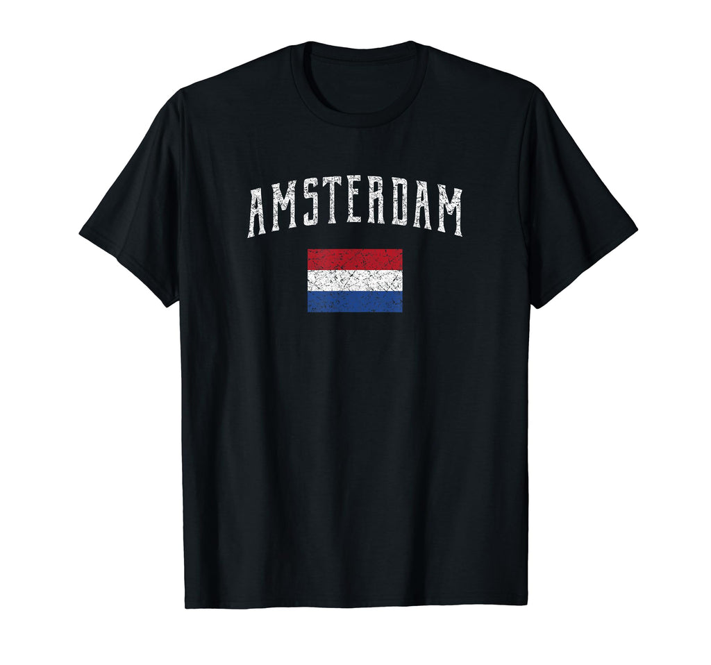 Amsterdam Netherlands Flag Distressed T-Shirt - Streetwear Style Unisex - T-Shirt, Sweatshirt, Hoodie