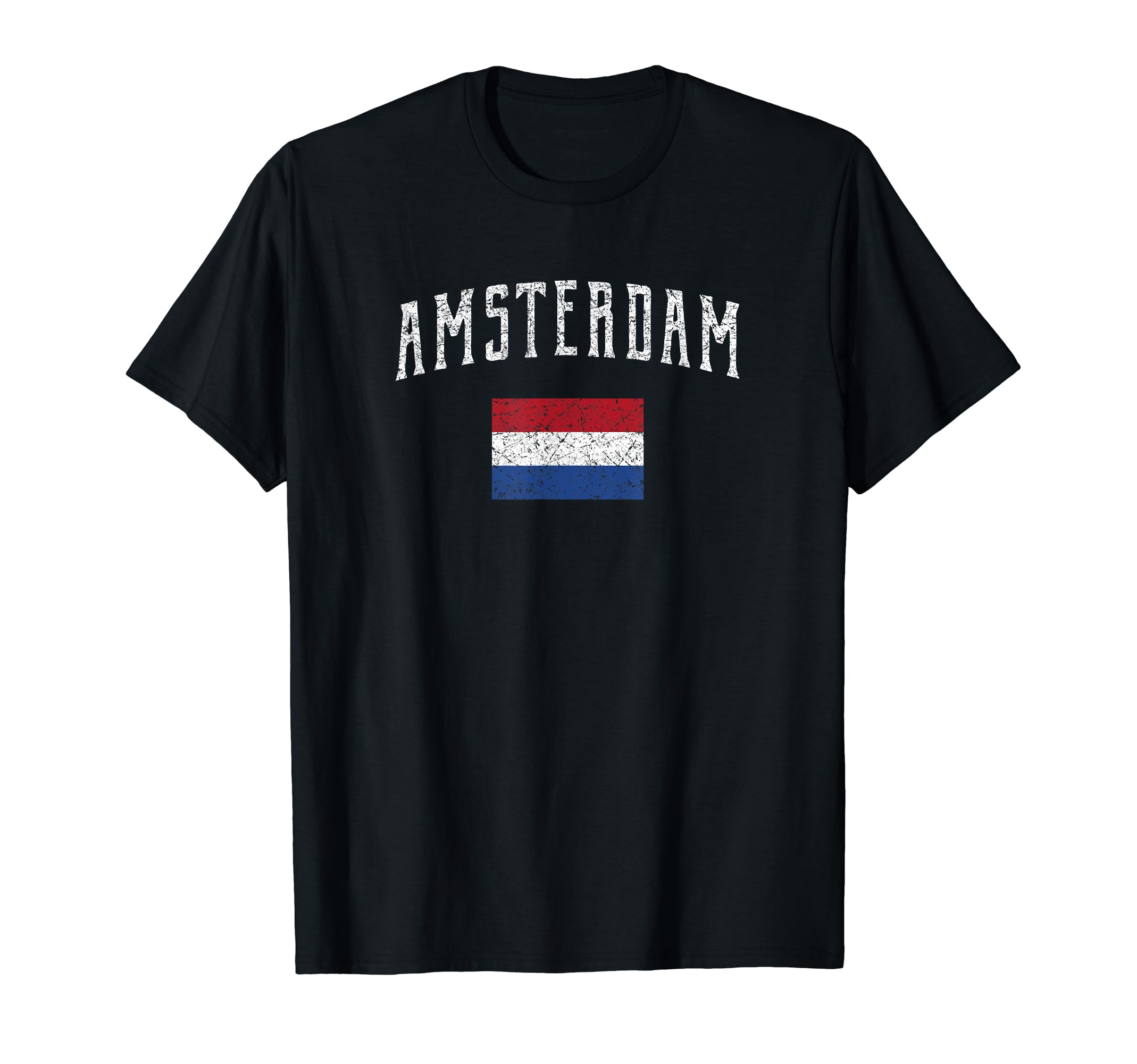 Amsterdam Netherlands Flag Distressed T-Shirt - Streetwear Style Unisex - T-Shirt, Sweatshirt, Hoodie