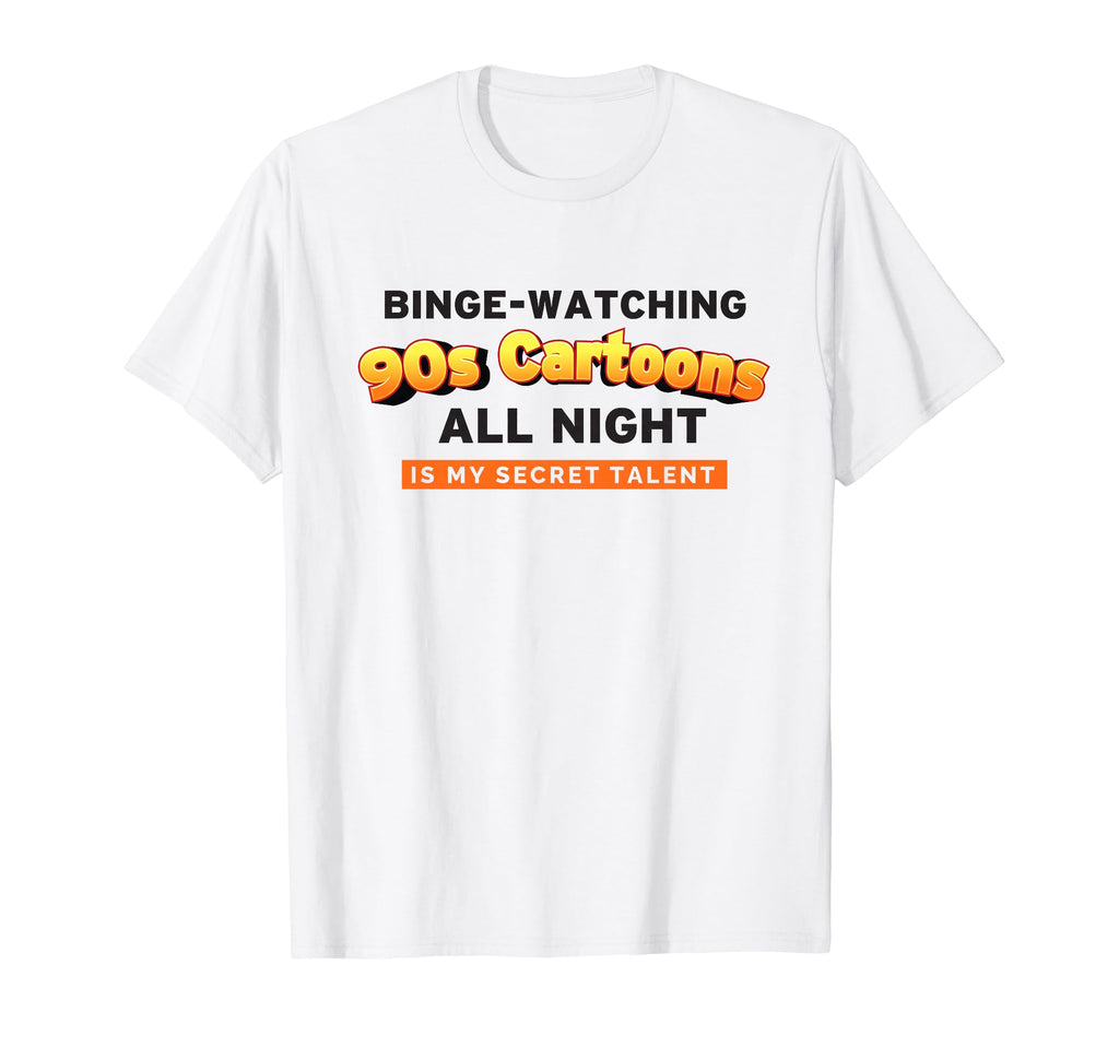 Binge Watching 90S Cartoons 1990 T-Shirt - Custom Art Print for Adults - T-Shirt, Sweatshirt, Hoodie