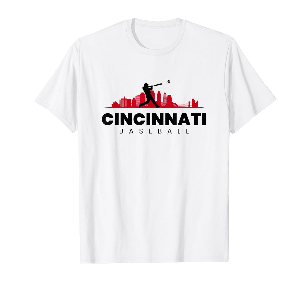 Cincinnati Baseball Minimalist T-Shirt - Unique Graphic for Adults - T-Shirt, Sweatshirt, Hoodie