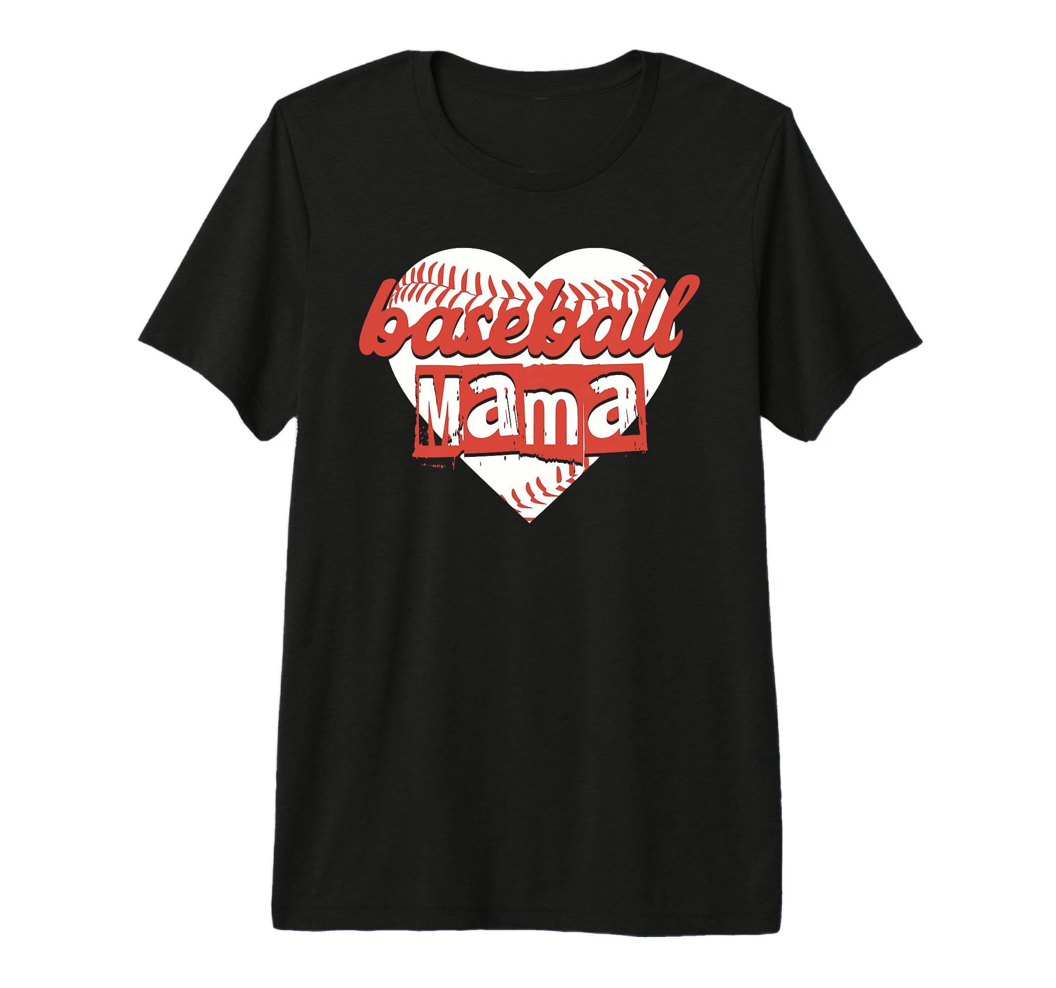 Funny Baseball Mama Heart Game Day Moms Tri T-Shirt - Graphic Print Unisex - T-Shirt, Sweatshirt, Hoodie