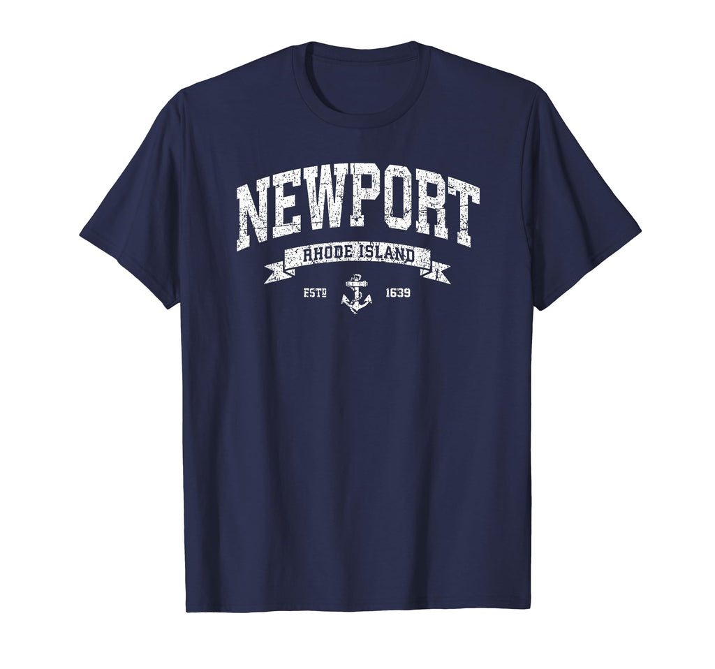 Newport Rhode Island Distressed T-Shirt - Custom Art Print Men Women - T-Shirt, Sweatshirt, Hoodie
