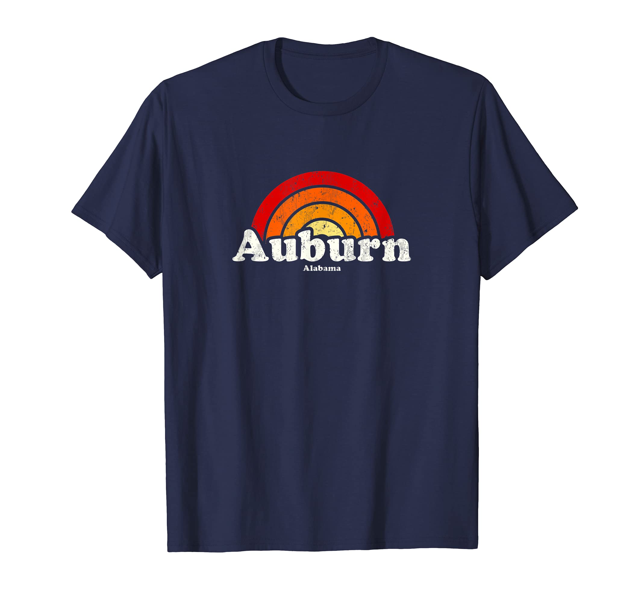 Auburn Alabama Al 70S Rainbow T-Shirt - Custom Art Print for Adults - T-Shirt, Sweatshirt, Hoodie