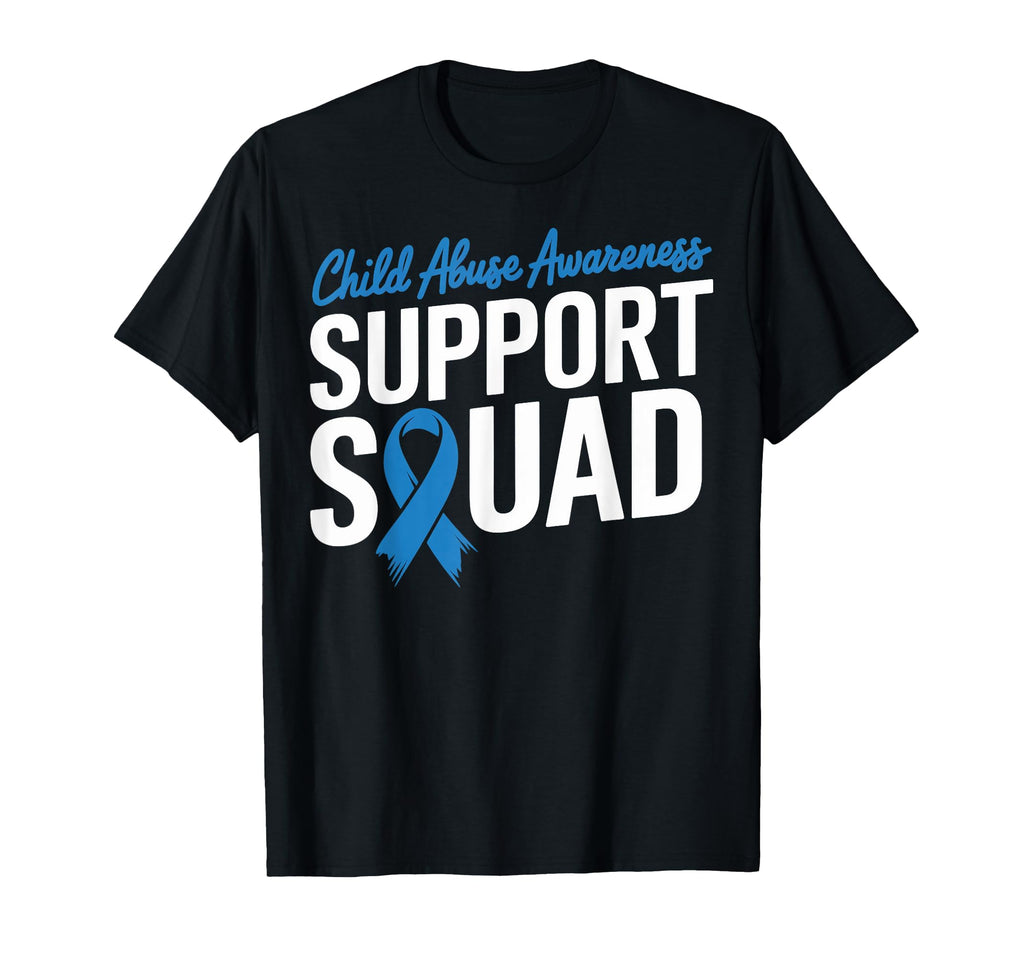 Blue Ribbon Support Squad Child Abuse T-Shirt - Novelty Apparel for Adults - T-Shirt, Sweatshirt, Hoodie