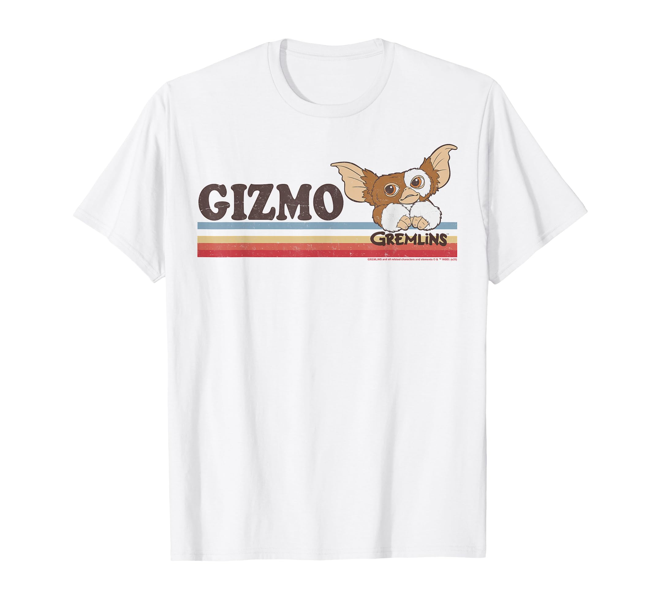Gremlins Gizmo Stripes Small T-Shirt - Novelty Apparel Men Women - T-Shirt, Sweatshirt, Hoodie