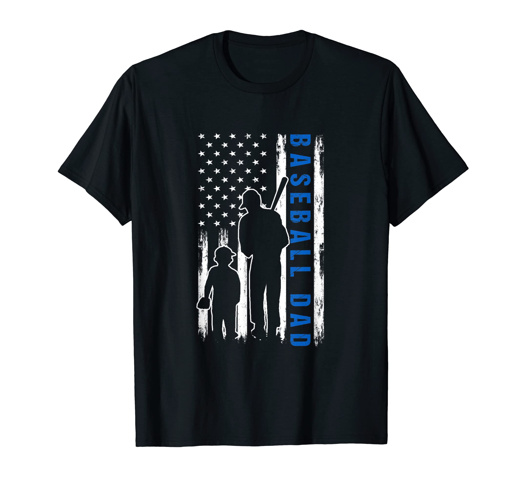 Proud Baseball Dad American Flag Sports T-Shirt - Minimalist Print Unisex - T-Shirt, Sweatshirt, Hoodie