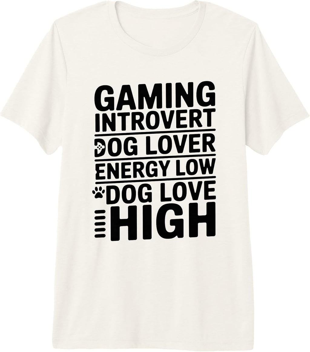 Introvert Gamer Dog Lover Funny Saying - Adult & Kids T-Shirts, Sweatshirts & Hoodies apparel design preview 1