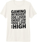 Introvert Gamer Dog Lover Funny Saying - Adult & Kids T-Shirts, Sweatshirts & Hoodies apparel design preview 1