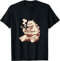 Fun Cute Vintage Kaiju Eating Ramen - Adult & Kids T-Shirts, Sweatshirts & Hoodies apparel design preview 1