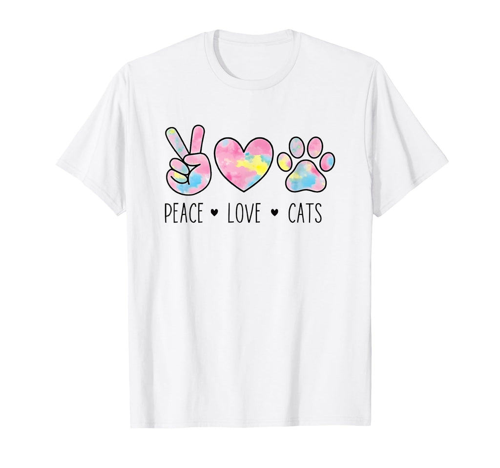 Peace Love Cats Paw Heart Cat Lover T-Shirt - Minimalist Print Unisex - T-Shirt, Sweatshirt, Hoodie