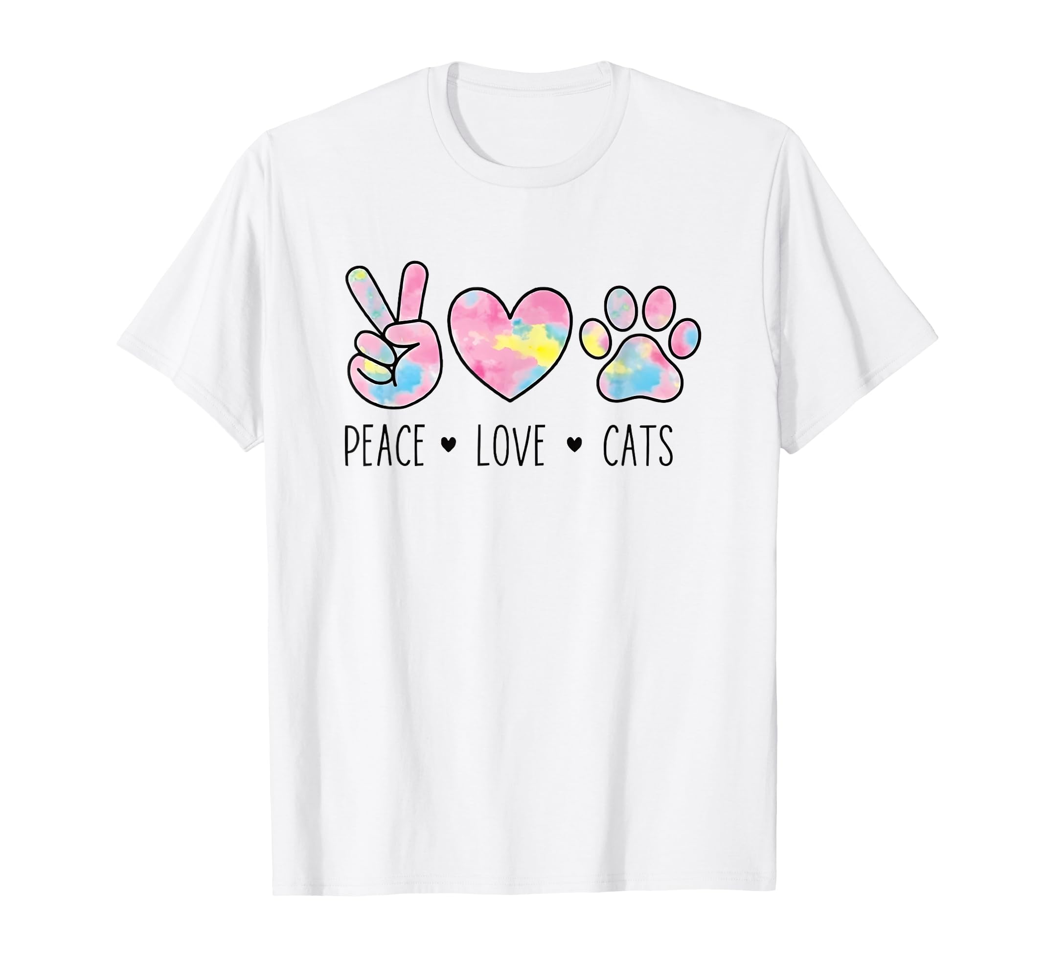 Peace Love Cats Paw Heart Cat Lover T-Shirt - Minimalist Print Unisex - T-Shirt, Sweatshirt, Hoodie