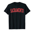 Sacramento Ca Varsity Red Text T-Shirt - Trendy Graphic for Adults - T-Shirt, Sweatshirt, Hoodie