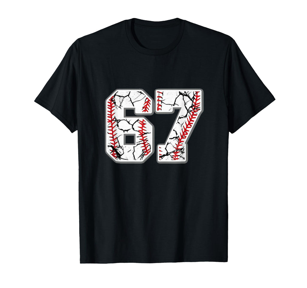 67 Baseball Number 67 Player 67Th T-Shirt - Fun Novelty Design Men Women - T-Shirt, Sweatshirt, Hoodie