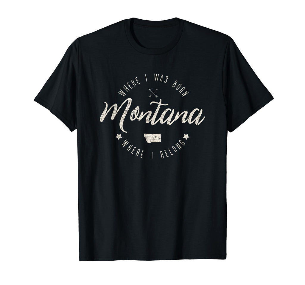 Montana Distressed Boho Belong T-Shirt - Custom Art Print Men Women - T-Shirt, Sweatshirt, Hoodie